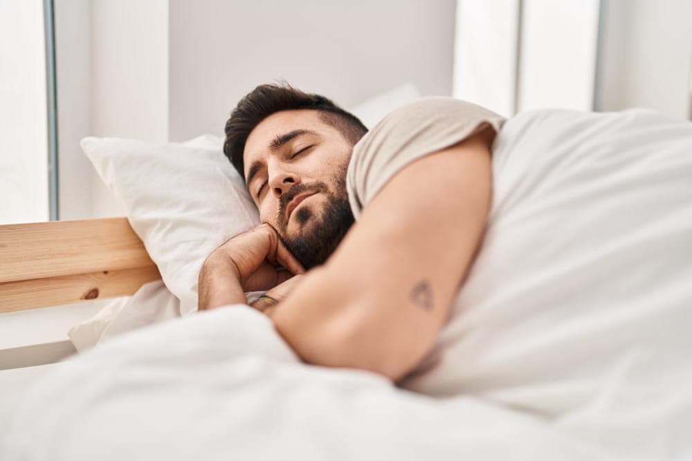 Patient sleeping comfortably after discussing sleep apnea treatment options in Florence KY